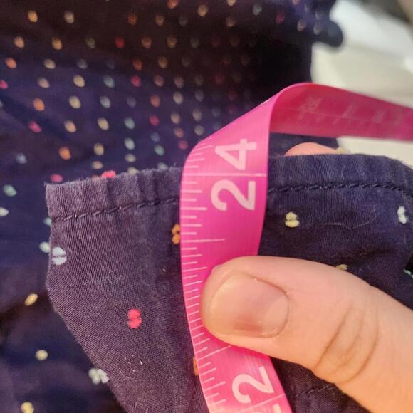 Tommy Hilfiger Women's Navy Zip-Up Shirt with Colorful Swiss Dots Size Large - Picture 9 of 9